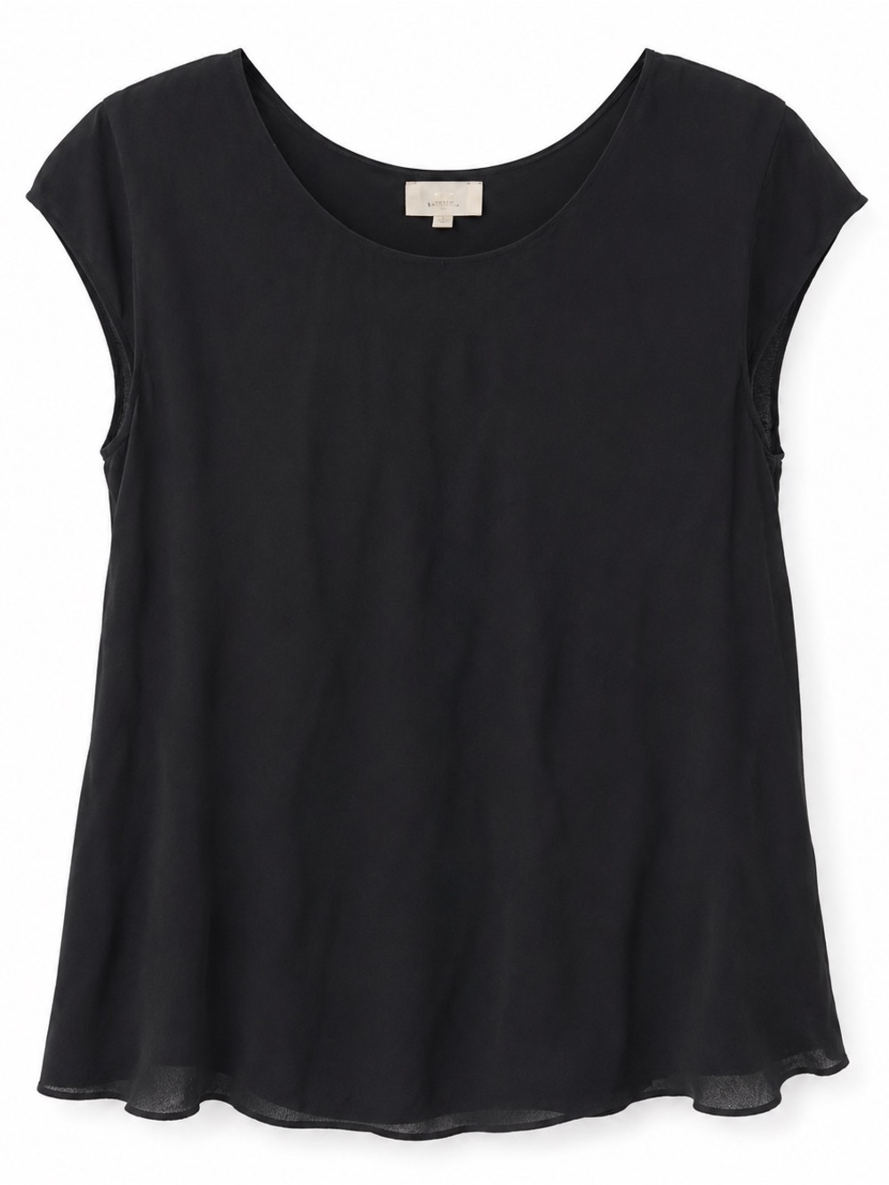 Wilfred Free Black Cap Sleeve Blouse Size XS Double Layered Top (Aritzia)